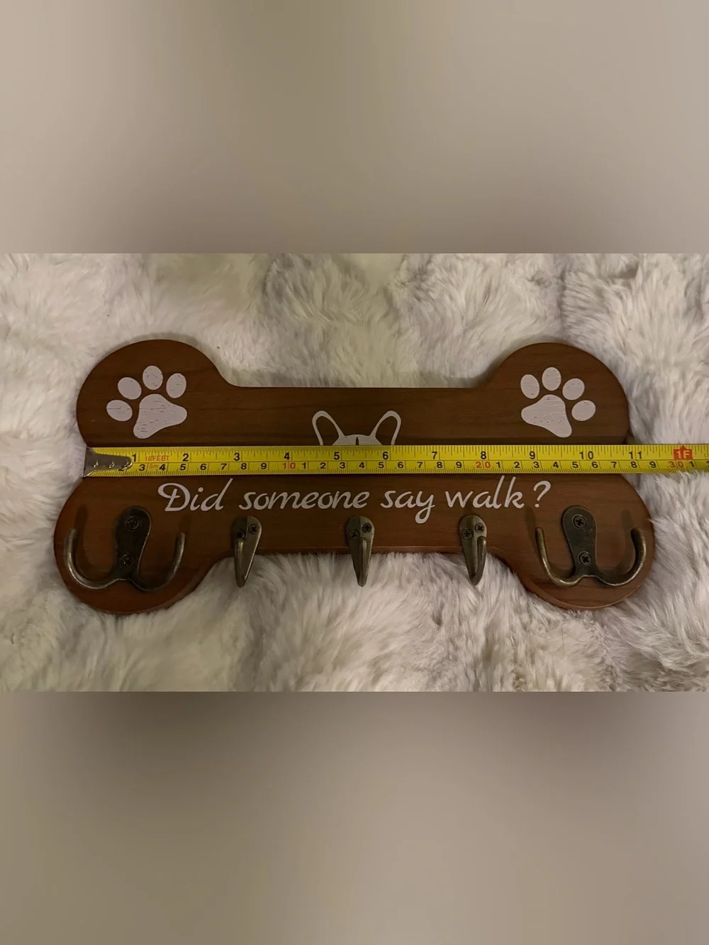 Dog Leash and Key Rack - Brown 